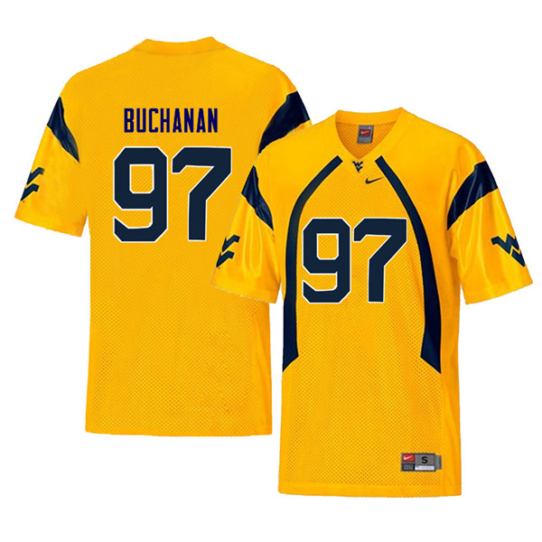 NCAA Men's Daniel Buchanan West Virginia Mountaineers Yellow #97 Nike Stitched Football College Retro Authentic Jersey HH23I77CV